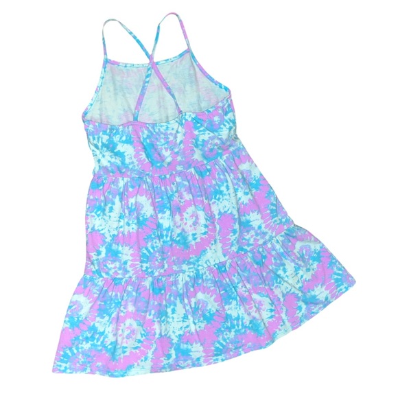 Cat & Jack Cross Back Tiered Casual Tank Dress Tie Dye Size L - Picture 2 of 3